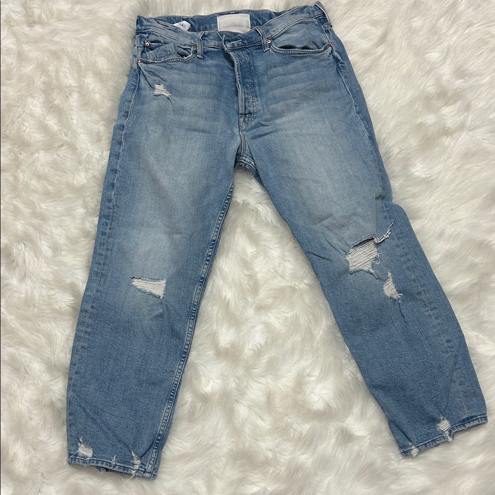 MOTHER Light Blue Distressed Jeans